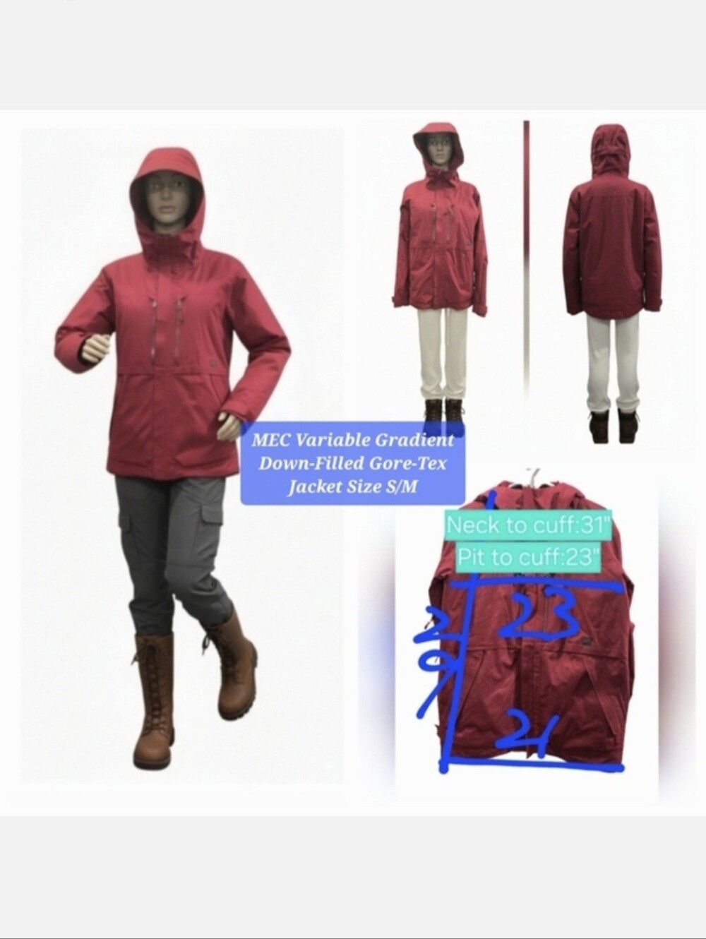 MEC Variable Gradient Down-Filled Gore-Tex Jacket Size S/M